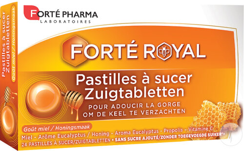 Forté Pharma FortéRoyale Halspastillen Honiggeschmack 24 Lutschtabletten