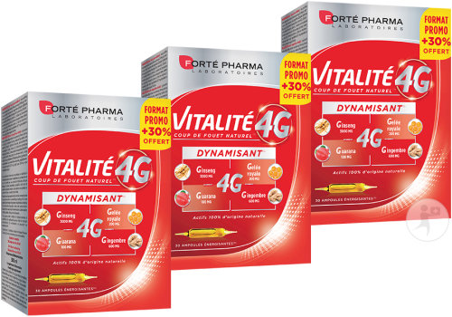 Forté Pharma Vitalité 4G 30 Ampullen Promo 2+1 Gratis