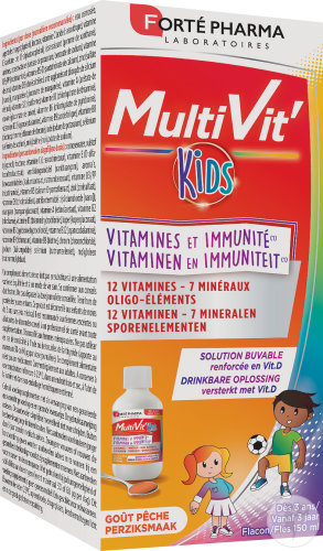 Fortépharma Multivit Kids Trinklösung Pfirsichgeschmack Flakon 150ml