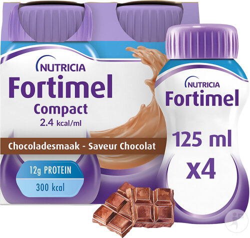 Fortimel Compact 2,4kcal Schokoladengeschmack Nahrungsergänzung Bei Mangelernährung 4x125ml