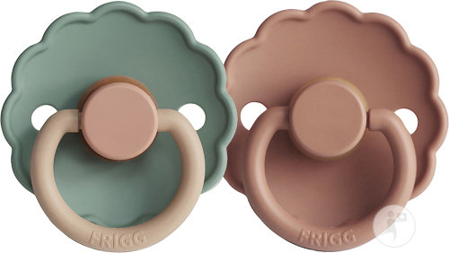 Frigg Daisy Duo Schnuller Latex Größe 1 Willow Und Gold 2 Stück
