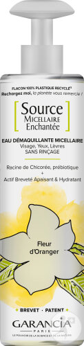 Garancia Source Micellaire Enchantée Orangenblume Gesicht Augen Lippen Pumpflasche 400ml