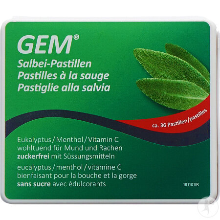 GEM Salbei-Pastillen Zuckerfrei 36 Stück