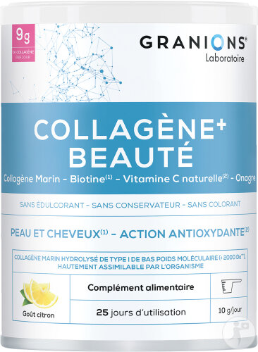 Granions Collagène+ Beauté Nahrungsergänzungsmittel Geschmack Zitrone Pulver 255g