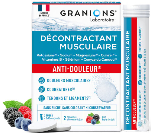 Granions Muskelentspanner Schmerzstillend 20 Brausetabletten