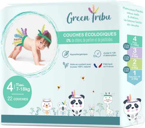 Green Tribu Baby Windeln Maxi T4 22 Stück
