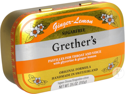 Grethers Ingwer Zitrone Zuckerfreie Pastillen Dose 110g