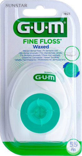 Gum Fine Floss Zahnseide Zylindrisch Gewachst 55m 1 Stück 