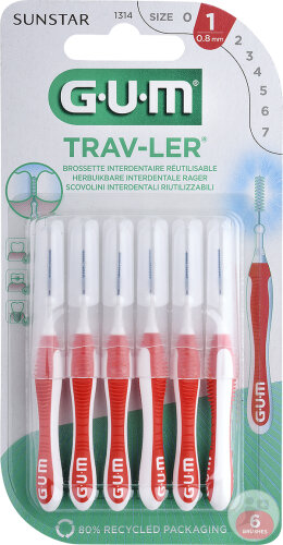Gum Trav-Ler Interdentalbürste 0,8mm 6 Stück (1314)