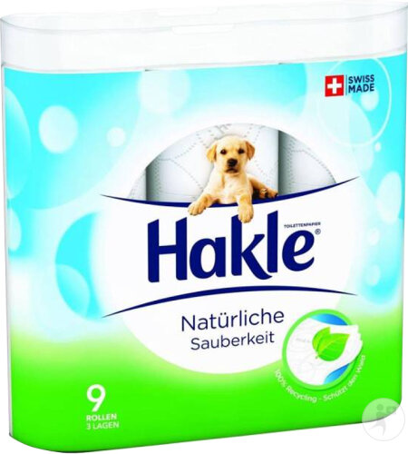 Hakle Natürliche Sauberkeit Toilettenpapier 3 Lagen 9 Stück
