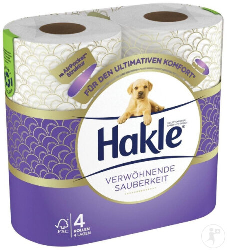 Hakle Verwöhnende Sauberkeit Toilettenpapier 4 Lagen 4 Stück