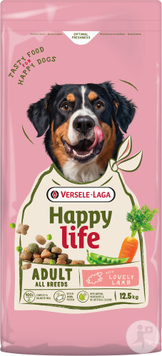 Happy Life Adult Hunde Alle Rassen Mit Lamm 12,5kg