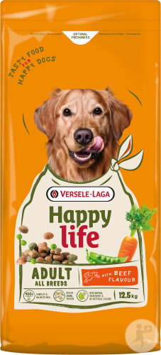 Happy Life Adult Hunde Alle Rassen Mit Rindgeschmack 12,5kg