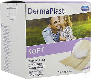 Hartmann DermaPlast Soft Wundpflaster 8cm x 5m Weich Und Flexibel 1 Stück