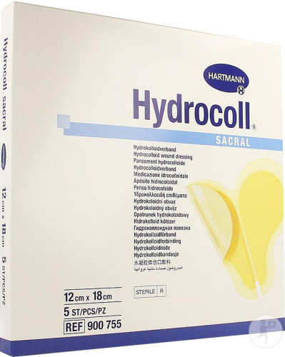 Hartmann Hydrocoll Sterile Hydrocolloid Dressing Sacral 12x18cm 5 Stück (9007552)