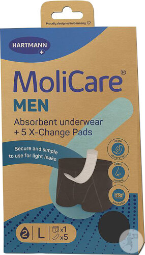 Hartmann MoliCare Men Saugfähige Unterwäsche Größe L 1 Stück + X-Change Pads 5 Stück