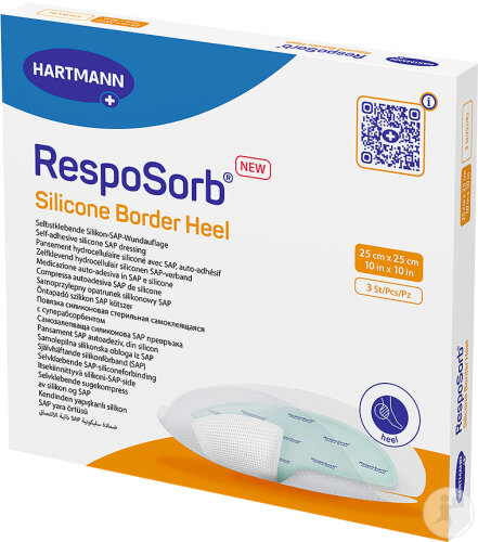 Hartmann RespoSorb Silikon Border Ferse 25x25cm 3 Stück