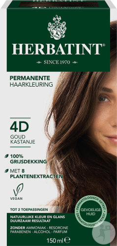 Herbatint Permanentes Haarfärbegel Für Empfindliche Haut 4D Kastanienbraun Gold 150ml