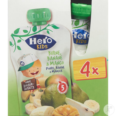 Hero Kids Smoothie Birne, Banane Und Mango 4x120g
