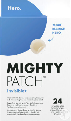 Hero Mighty Patch Invisible+ Hydrokolloid-Pflaster Für Akne 24 Stück