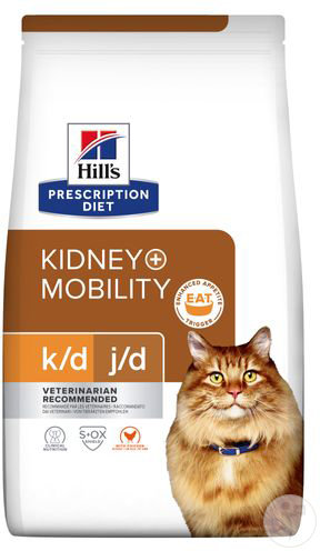 Hill's Pet Nutrition Prescription Diet Kidney + Mobility K/D Feline Katzenfutter Mit Huhn 3kg