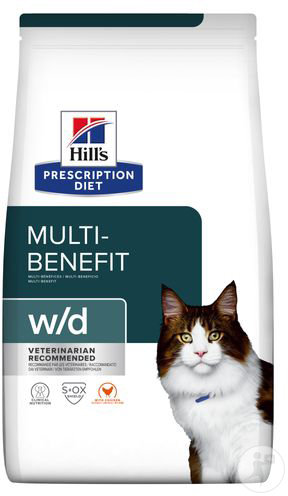 Hill's Pet Nutrition Prescription Diet Multi-Benefit W/D Feline Katzenfutter Mit Huhn 3kg