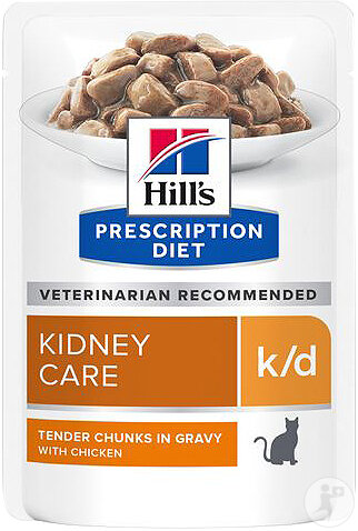 Hill's Pet Nutrition Prescription Diet Kidney Care K/D Katze Mit Huhn Beutel 12x85g