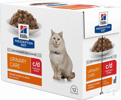 Hill's Prescription Diet C/D Multicare Stress Urinary Care Katzenfutter Mit Huhn Beutel 12x85g