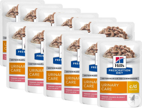 Hill's Prescription Diet C/D Multicare Urinary Care Katzenfutter Mit Lachs Beutel 12x85g