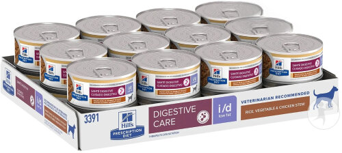 Hill's Prescription Diet Digestive Care Low Fat Hundefutter Mit Hühner- Und Gemüsegeschmack 24x156g