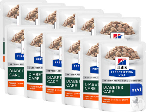 Hill's Prescription Diet Diabetes Care M/D Katzenfutter Mit Huhn Beutel 12x85g