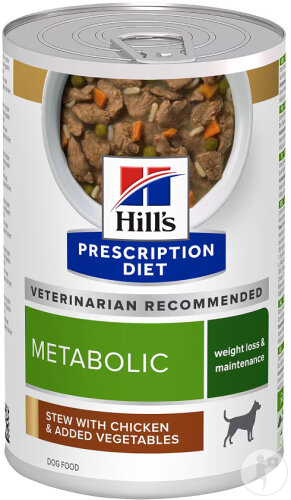 Hill's Prescription Diet Metabolic Geschmortes Huhn Für Hunde Rindfleisch Und Gemüse 12x354g