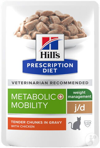Hill’s Prescription Diet Metabolic + Mobility Mahlzeitbeutel Für Katze Huhn 12x85g