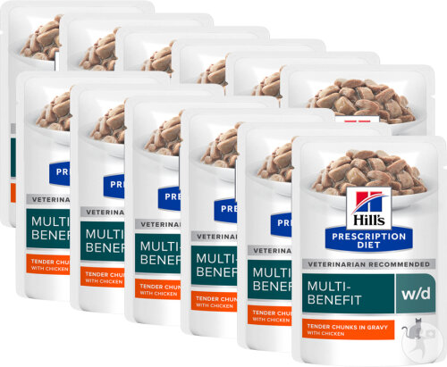 Hill's Prescription Diet W/D Multi-Benefit Katzenfutter Mit Huhn 12x85g
