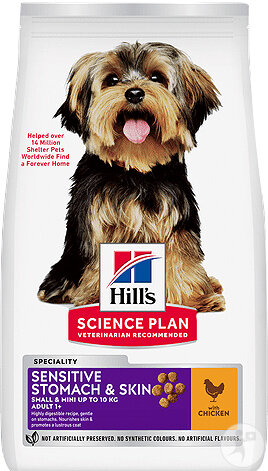 Hill's Science Plan Adult Sensitive Stomach & Skin Small & Mini Für Kleine Hunde Mit Huhn 3kg