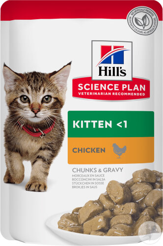 Hill's Science Plan Kitten Mahlzeitbeutel Für Kätzchen Mit Huhn 12x85g