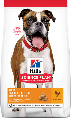 Hill's Science Plan Light Medium Adult Hundefutter Mit Huhn Beutel 2,5kg