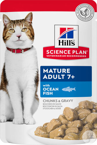 Hill's Science Plan Mature Adult 7+ Mahlzeitbeutel Für Ältere Katzen Mit Seefisch 12x85g