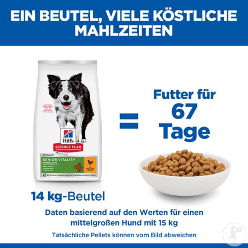 Hill's Science Plan Senior Vitality Medium Mature Adult 7+ Hundefutter Mit Huhn Und Reis Beutel 14kg-5