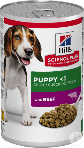 Hill's Science Plan Puppy Bis 1 Jahr Hundefutter Mit Rindfleisch Dosen 12x370g