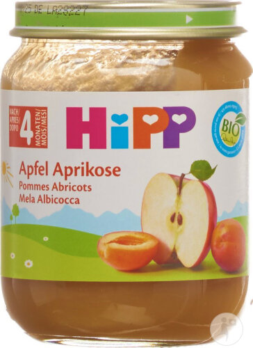Hipp Apfel Aprikose Babys Nach 4 Monaten Glas 125g