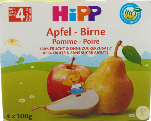 Hipp Fruchtpause Apfel Birne Babys Nach 4 Monaten 4x100g