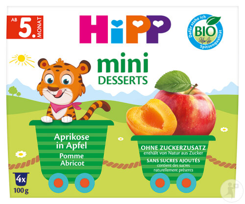 Hipp Mini Dessert Apfel Aprikose Bio 4x100g