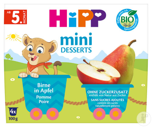 Hipp Mini Dessert Apfel Birne Bio 4x100g