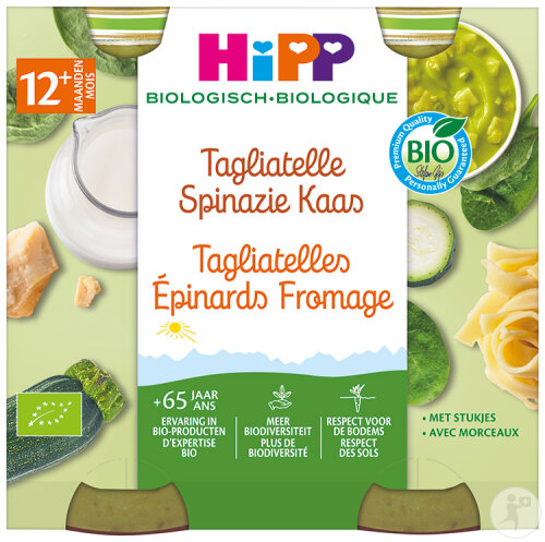 Hipp Tagliatelle Spinat Käse Bio 2x250g