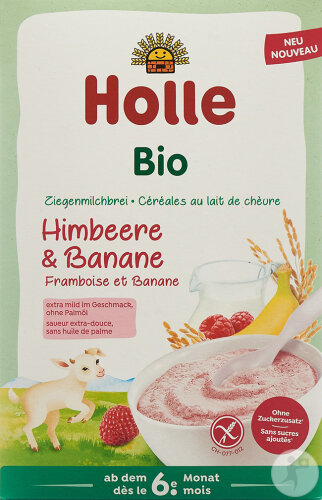 Holle Bio Getreide Mit Ziegenmilch/Himbeeren Und Banane 250g