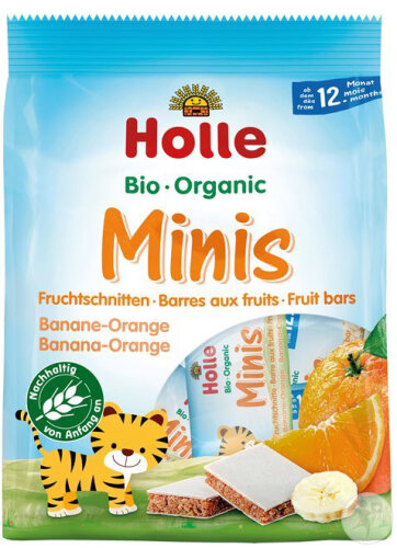 Holle Bio Mini-Fruchtriegel Apfel Orange 100g