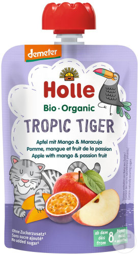 Holle Bio Tropic Tiger Apfel Mit Mango Und Maracuja Quetschbeutel 100g