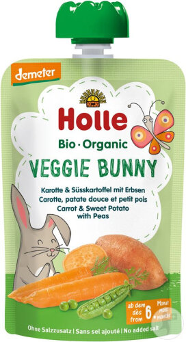 Holle Veggie Bunny Pouchy Karotte/Süßkartoffel/Erbse 100g