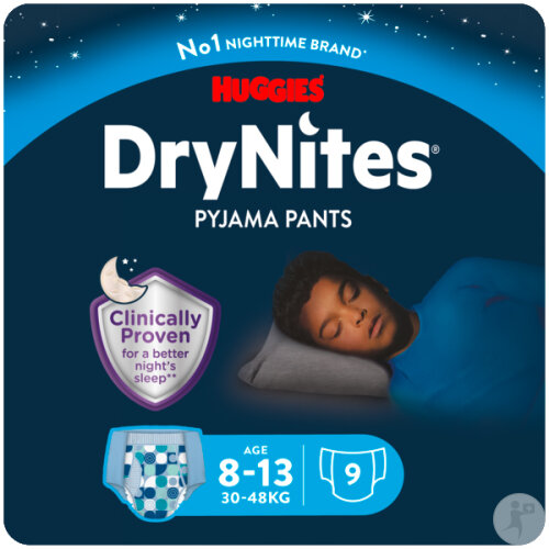 Huggies DryNites Jungen Saugfähige Nachthöschen 8-13 Jahre 9 Stück